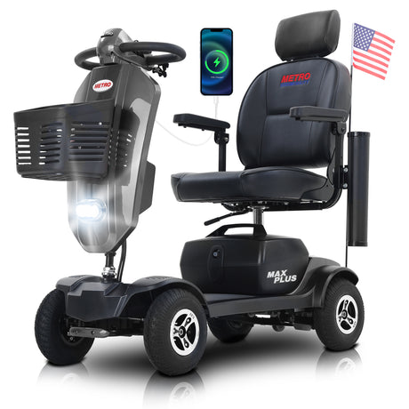 METRO MOBILITY MAX PLUS 9" 4 Wheel Electric Mobility Scooter  300W Motor 24V 20Ah Battery
