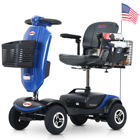 METRO MOBILITY UPGRADED PATRIOT 9" 4 Wheel Electric Mobility Scooter  300W Motor 24V 12Ah Battery