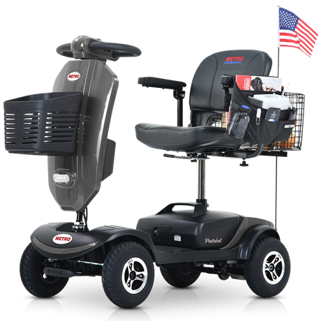 METRO MOBILITY UPGRADED PATRIOT 9" 4 Wheel Electric Mobility Scooter  300W Motor 24V 12Ah Battery