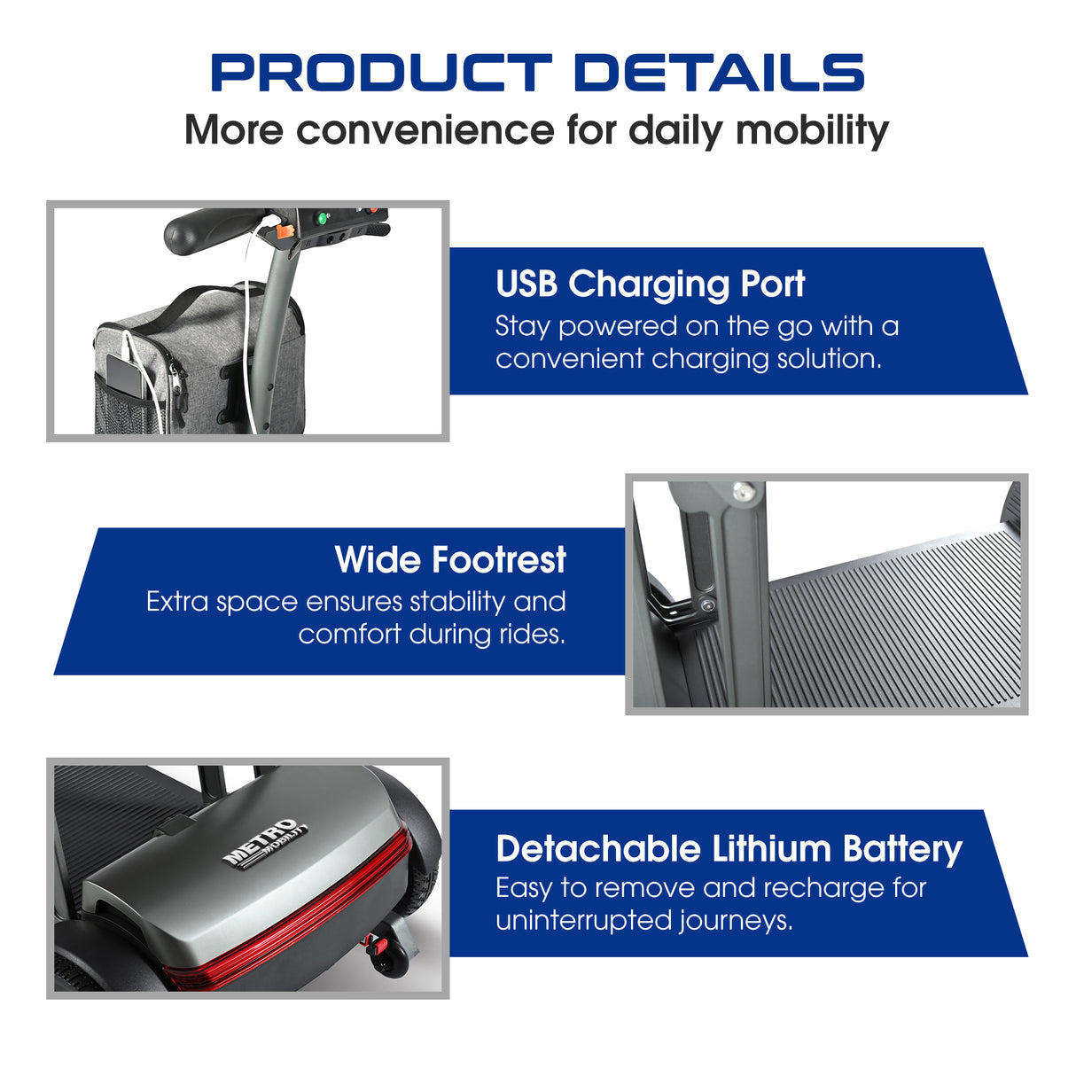 METRO MOBILITY AIR TRAVELLER 8" 4 Wheel Mobility Scooter 180W Motor 24V 12Ah Battery