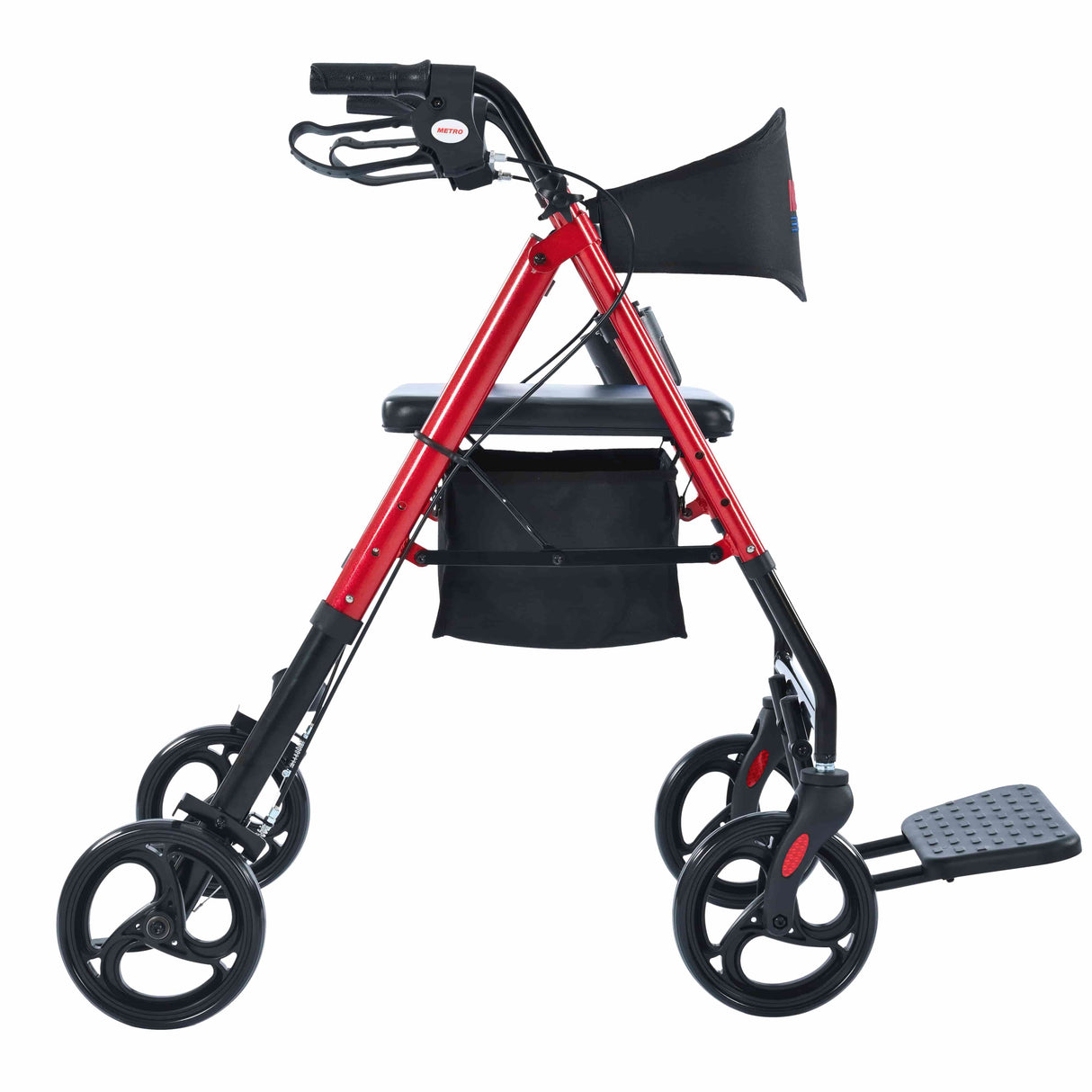 METRO MOBILITY M913P 4-Wheel Rollator Walker with Seat & Basket