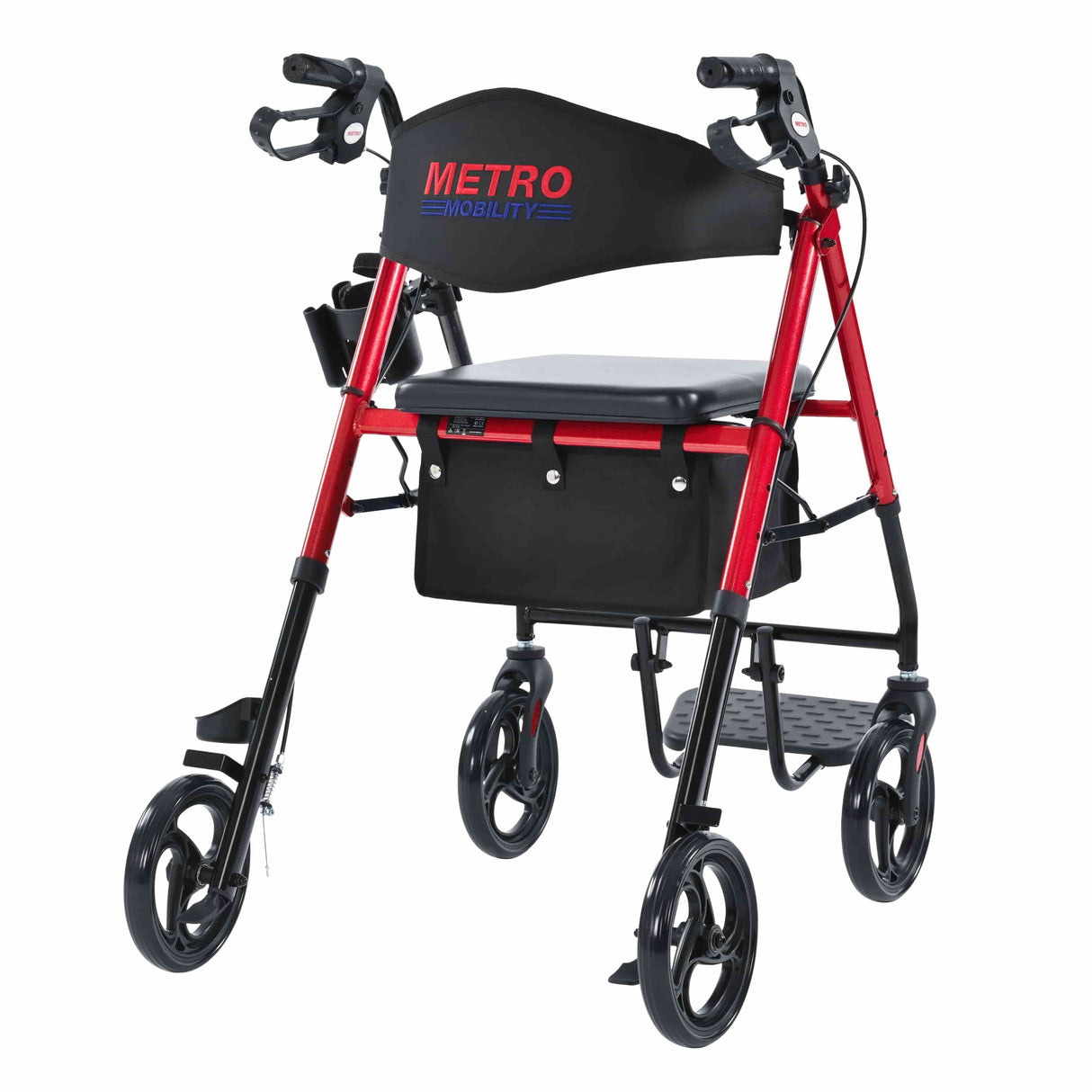 METRO MOBILITY M913P 4-Wheel Rollator Walker with Seat & Basket