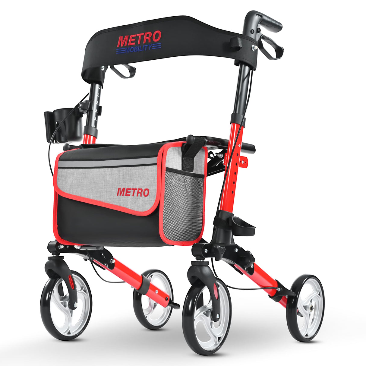 METRO MOBILITY M931 4-Wheel Rollator Walker with Seat & Basket