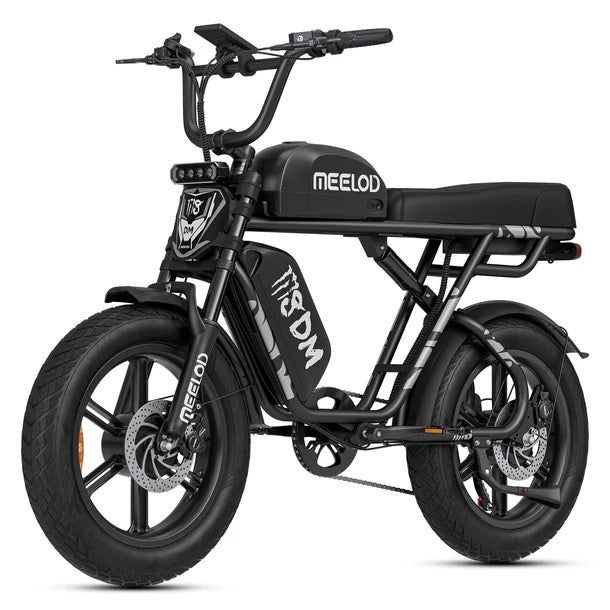 MEELOD M8DM 20" Retro Moped Style Electric Bike 1200W*2 Dual Motors 48V 32Ah Battery