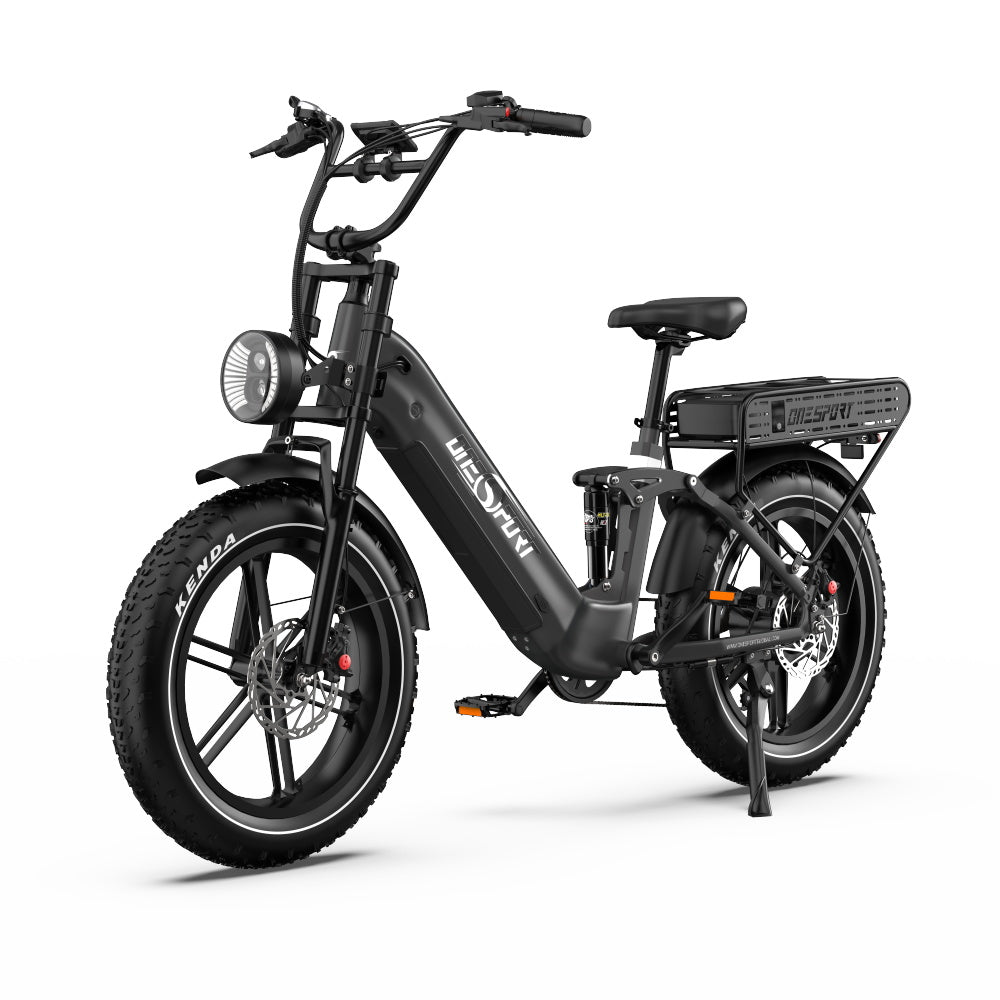 ONESPORT OT08 PRO 20" Full Suspension Fat Tire Electric Bike 500W  Motor 48V 18Ah*2 Dual Battery