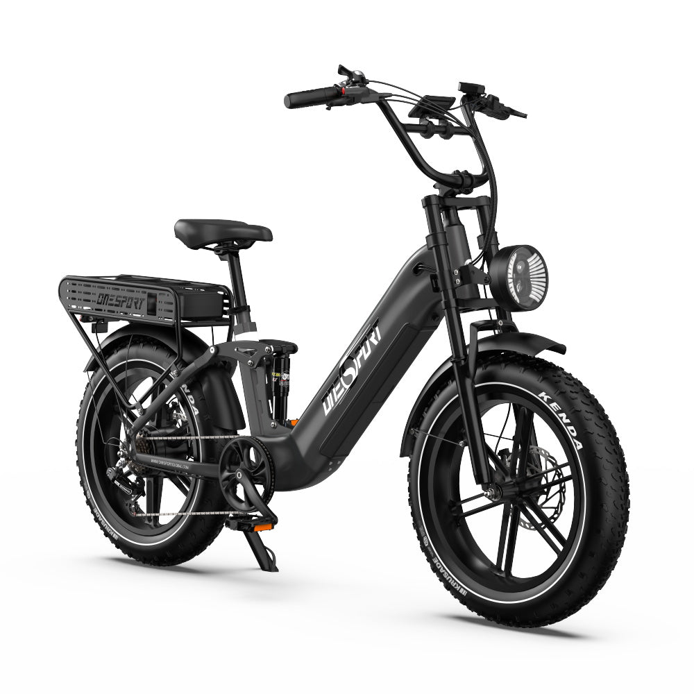 ONESPORT OT08 PRO 20" Full Suspension Fat Tire Electric Bike 500W  Motor 48V 18Ah*2 Dual Battery