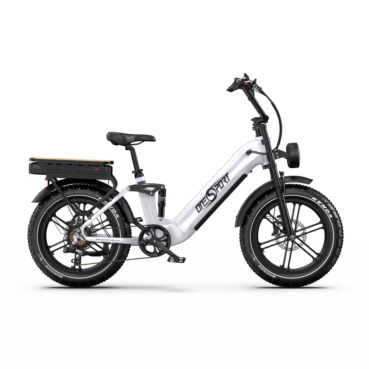 ONESPORT OT08PRO 20" Full Suspension Fat Tire Electric Bike 500W Motor 48V 18Ah*2 Dual Battery