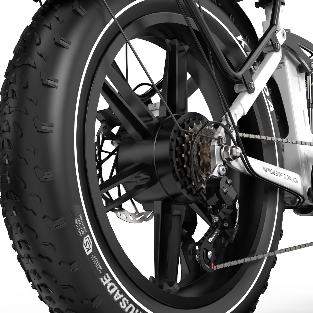 ONESPORT OT08 PRO 20" Full Suspension Fat Tire Electric Bike 500W  Motor 48V 18Ah*2 Dual Battery