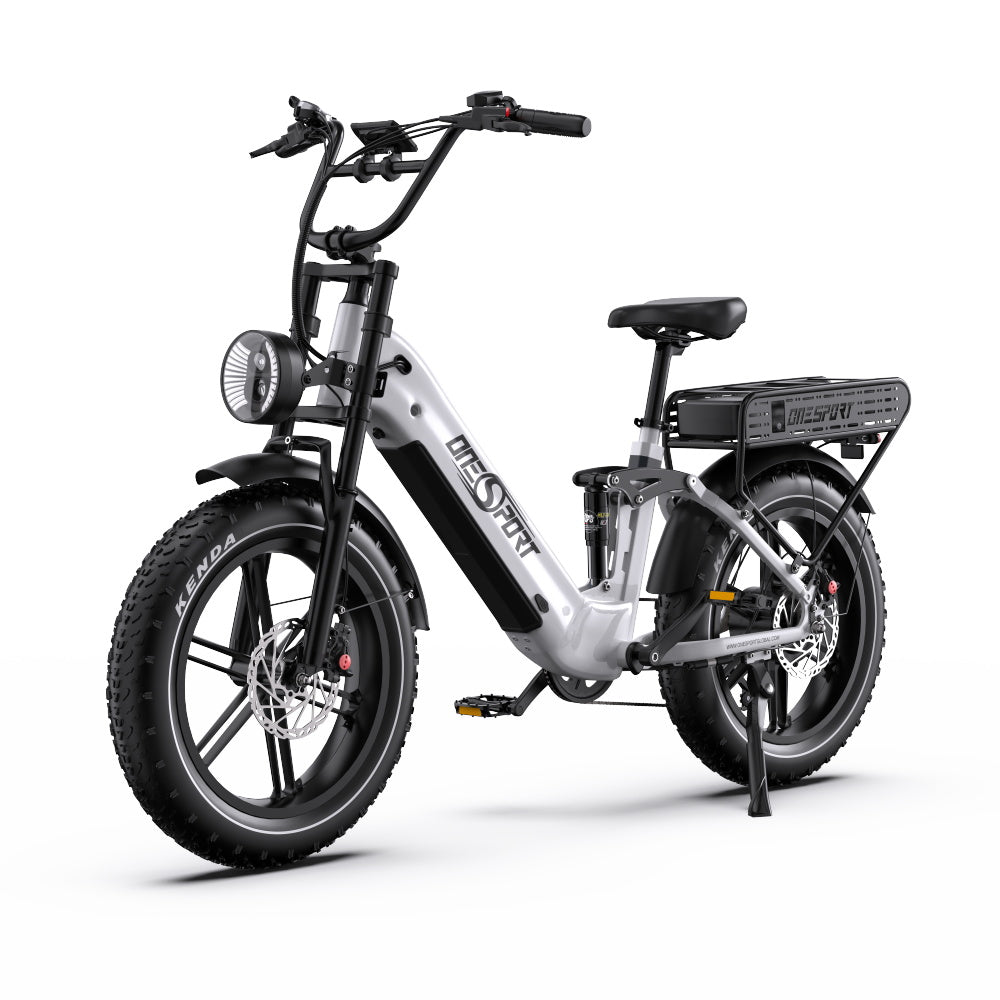 ONESPORT OT08 PRO 20" Full Suspension Fat Tire Electric Bike 500W  Motor 48V 18Ah*2 Dual Battery
