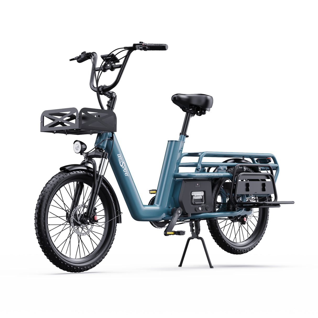 ONESPORT OT01 20" Step-Through Longtail Cargo Electric Bike 650W Motor 48V 27Ah Battery