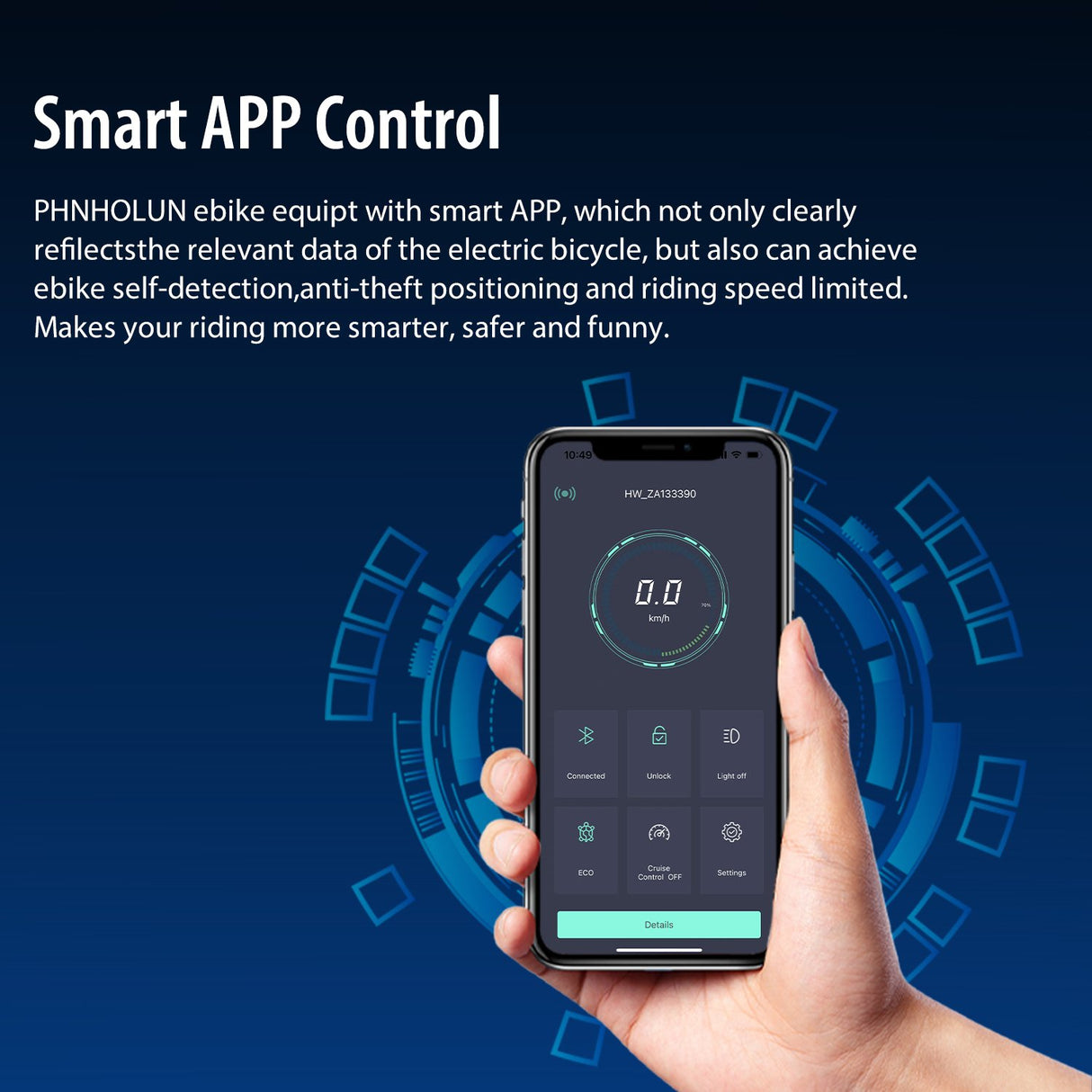 PHNHOLUN C8 20" Off Road Electric Bike 1500W Motor 48V 20Ah Battery