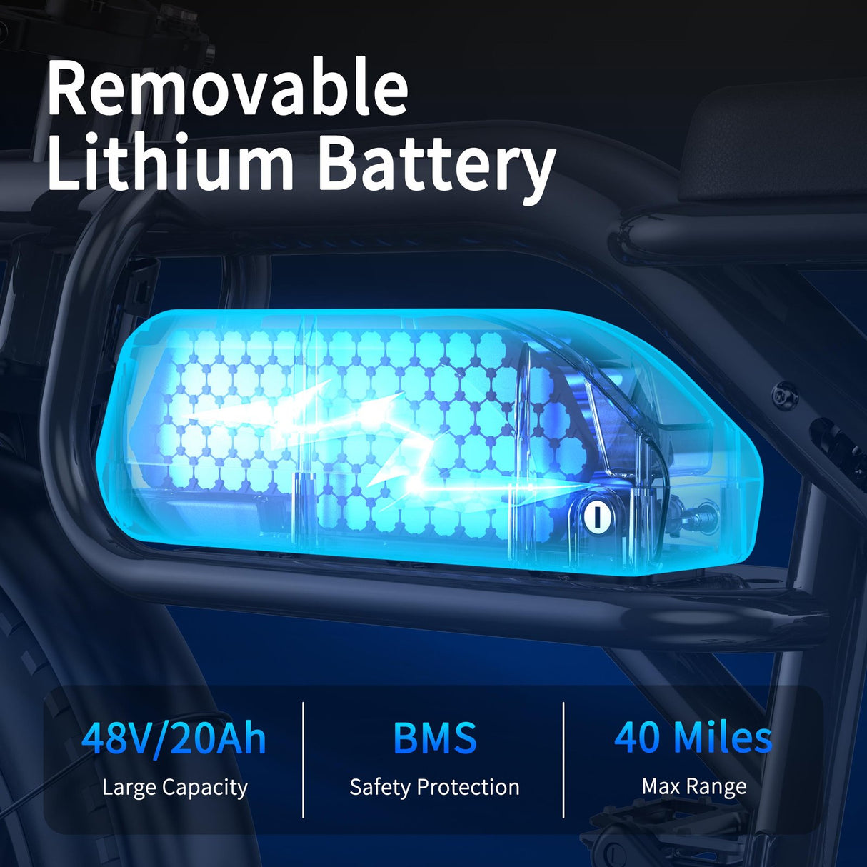 PHNHOLUN C8 20" Off Road Electric Bike 1500W Motor 48V 20Ah Battery