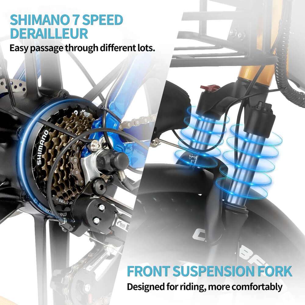 YVY MN20 20" Fat Tire Folding Electric Bike 1000W Motor 48V 15Ah/20Ah Battery