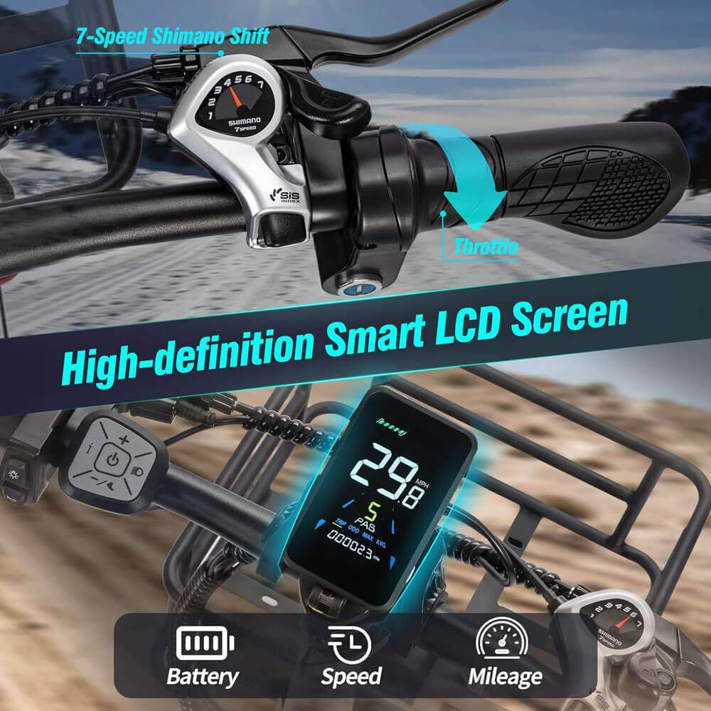 YVY MN20 20" Fat Tire Folding Electric Bike 1000W Motor 48V 15Ah/20Ah Battery