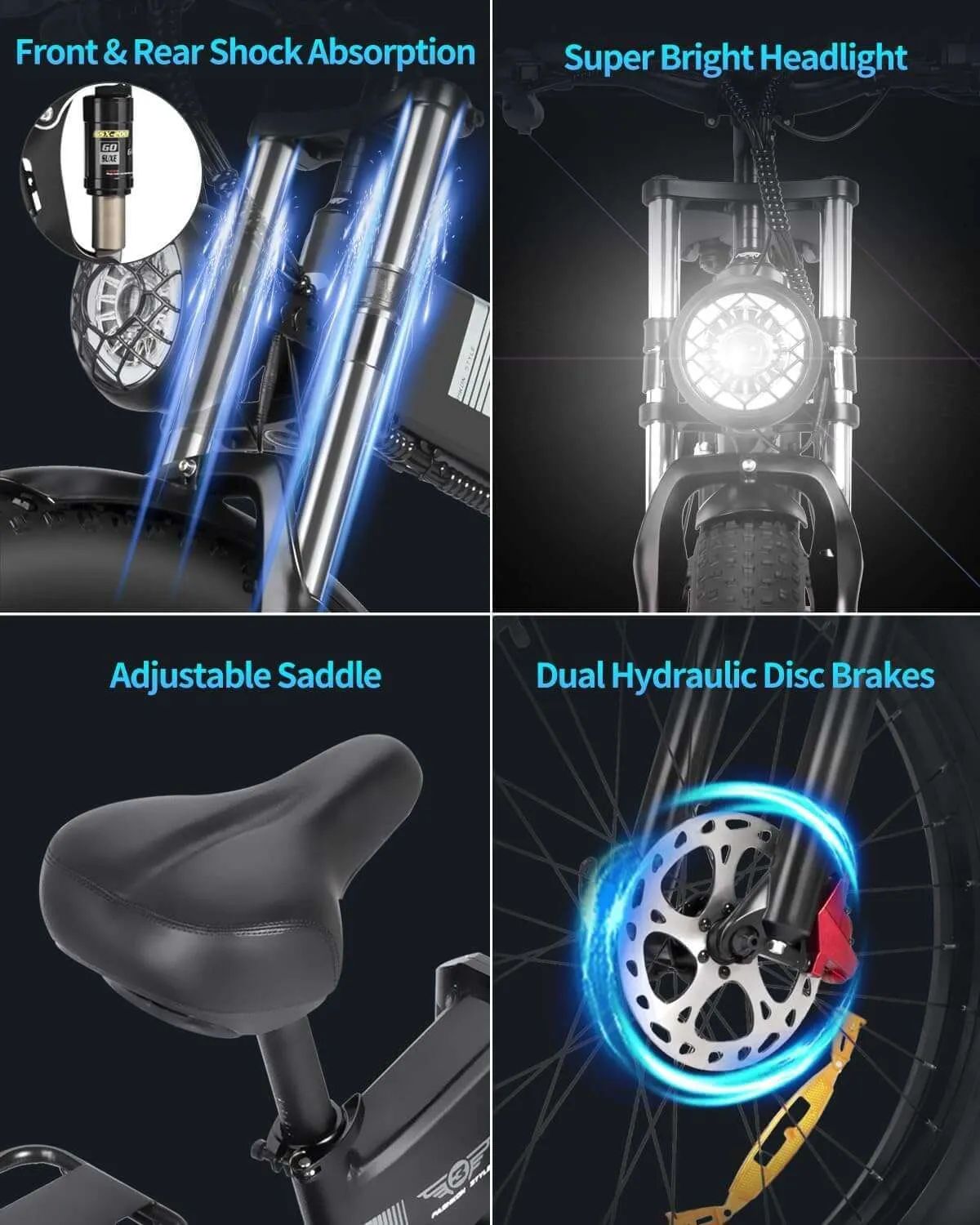 YVY H26 Pro 26" Folding Electric Bike 1500W Motor 48V 23Ah Battery