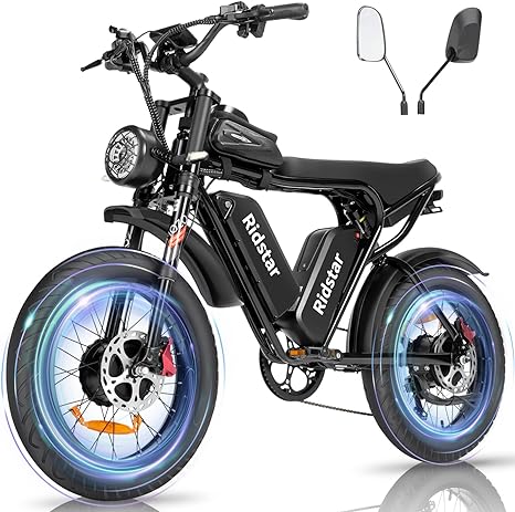 Ridstar Q20 Pro gros pneus vélo électrique 2*1000W moteur 52V 20Ah double batterie