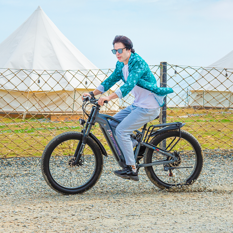 SHENGMILO MX05 26" Fat Tire Electric Mountain Bike 1000W Motor 48V 17.5Ah Battery