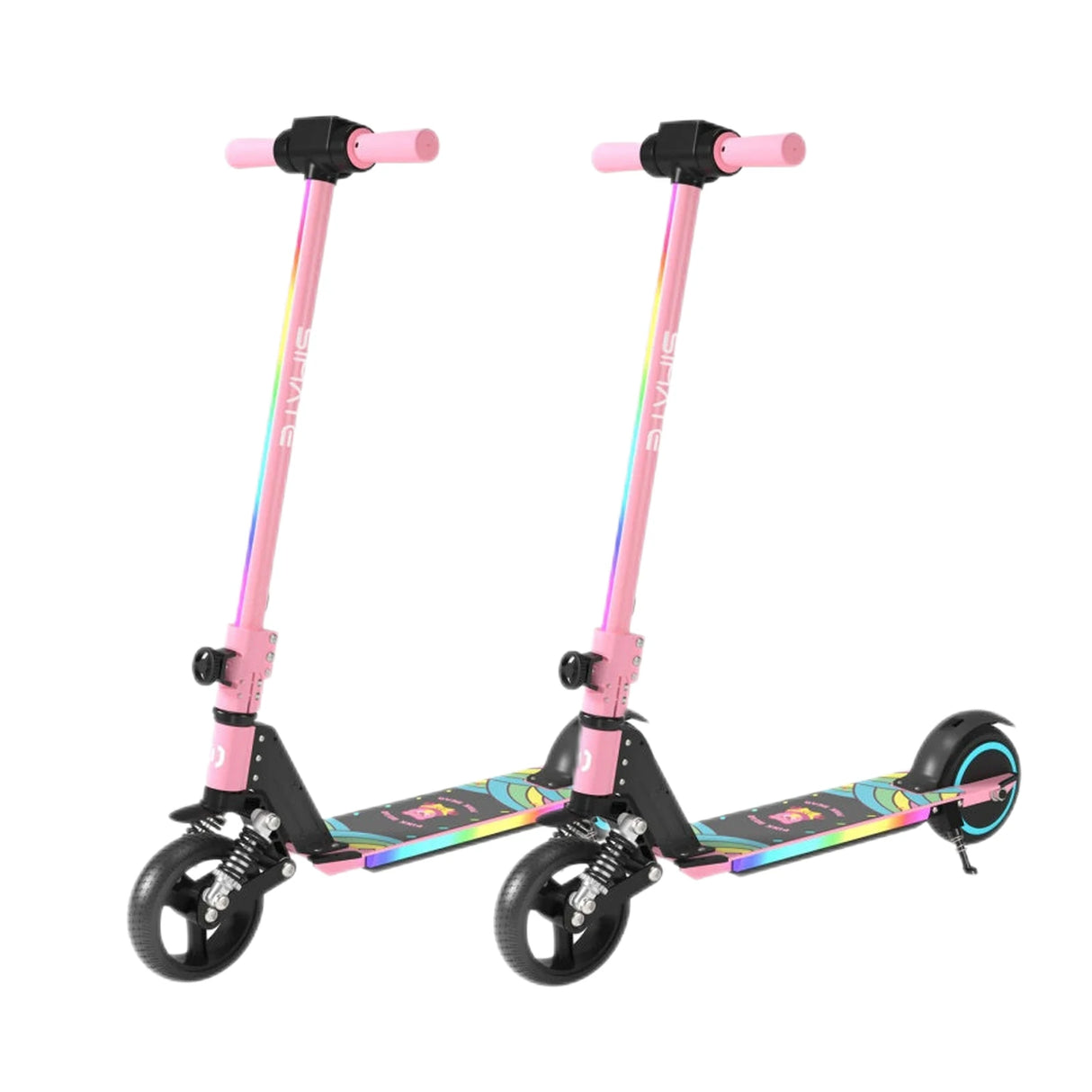 SIMATE S5 6.5" Kid's Foldable Colorful Body Lights Electric Scooter 130W Motor 24V 2.5Ah Battery (New)
