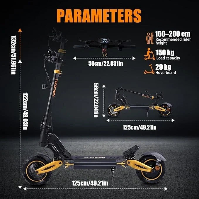 TWOFISH V2 MAX 10" Off-Road E-Scooter 800W Motor 48V 17Ah Battery