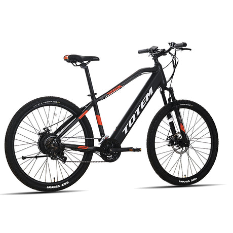 TOTEM Volcano 27.5" Electric Mountain Bike with Fenders 500W Rear HUB Motor 48V 10.4Ah Battery