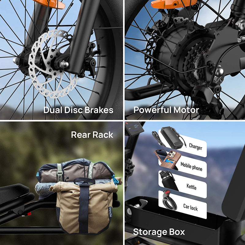 URLIFE T2 20" Off Road Electric Bike 745W Motor 48V 15.6Ah Battery (US Version)