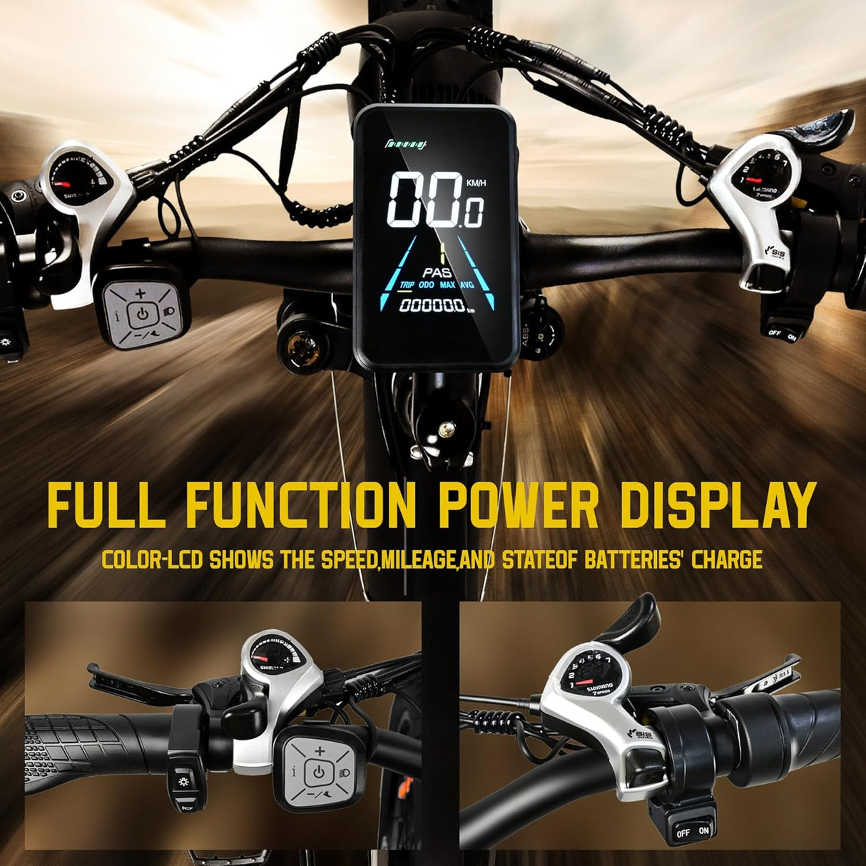 POLEEJIEK PLJ-2602 26" Fat Tire Mountain Electric Bike 2000W Dual Motors 48V 23Ah Battery