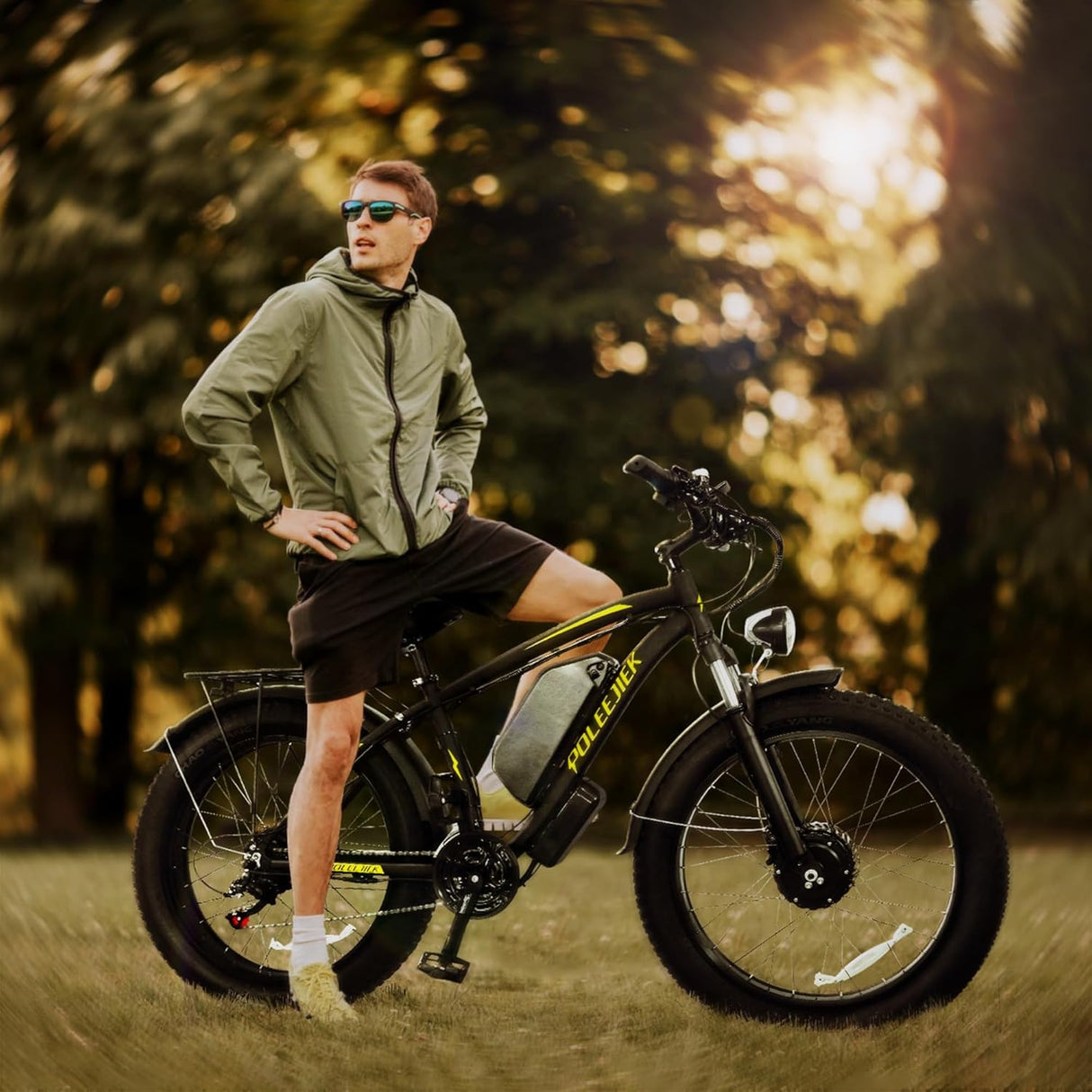 POLEEJIEK PLJ-2602 26" Fat Tire Mountain Electric Bike 2000W Dual Motors 48V 23Ah Battery