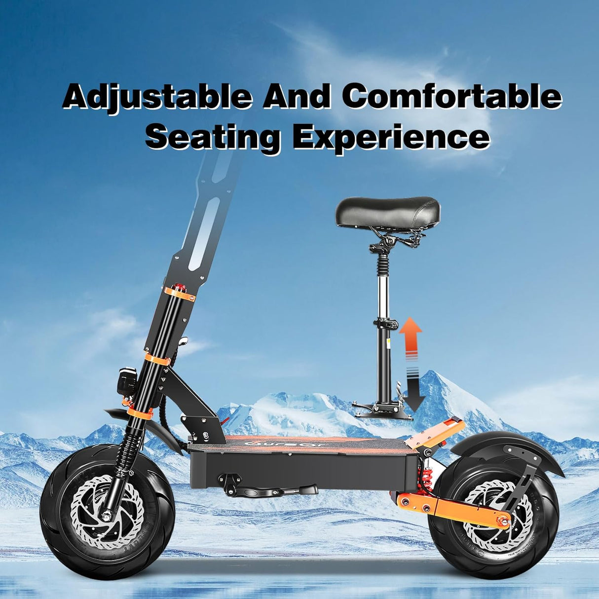 TOURSOR X8P 13" Folding Electric Scooter with Seat 4000W*2 Dual Motors 60V 38.8Ah Battery
