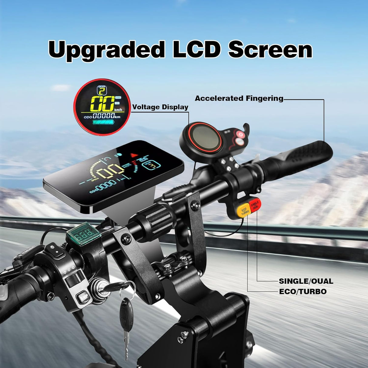 TOURSOR X8P 13" Folding Electric Scooter with Seat 4000W*2 Dual Motors 60V 38.8Ah Battery