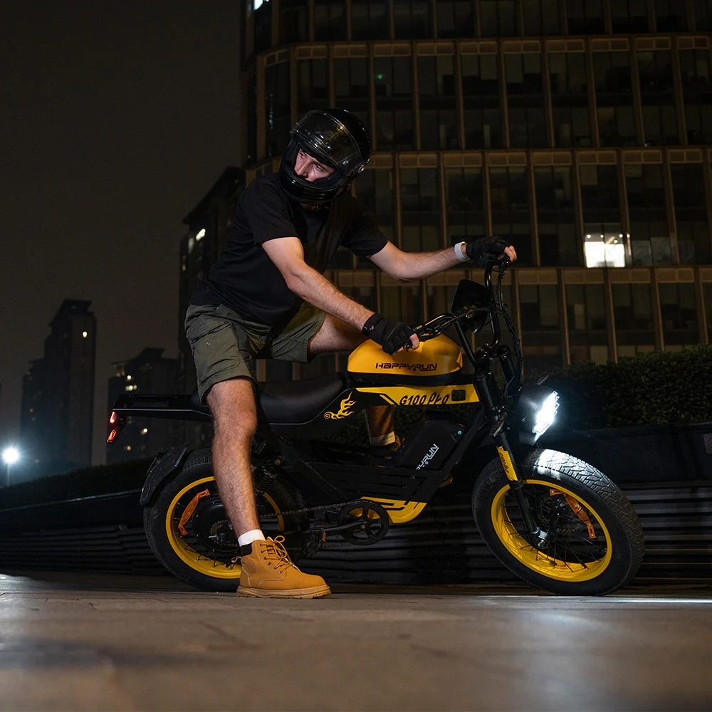 HAPPYRUN G100 Pro Fat Tire Electric Bikes 3000W 72V 33Ah Dual Batteries