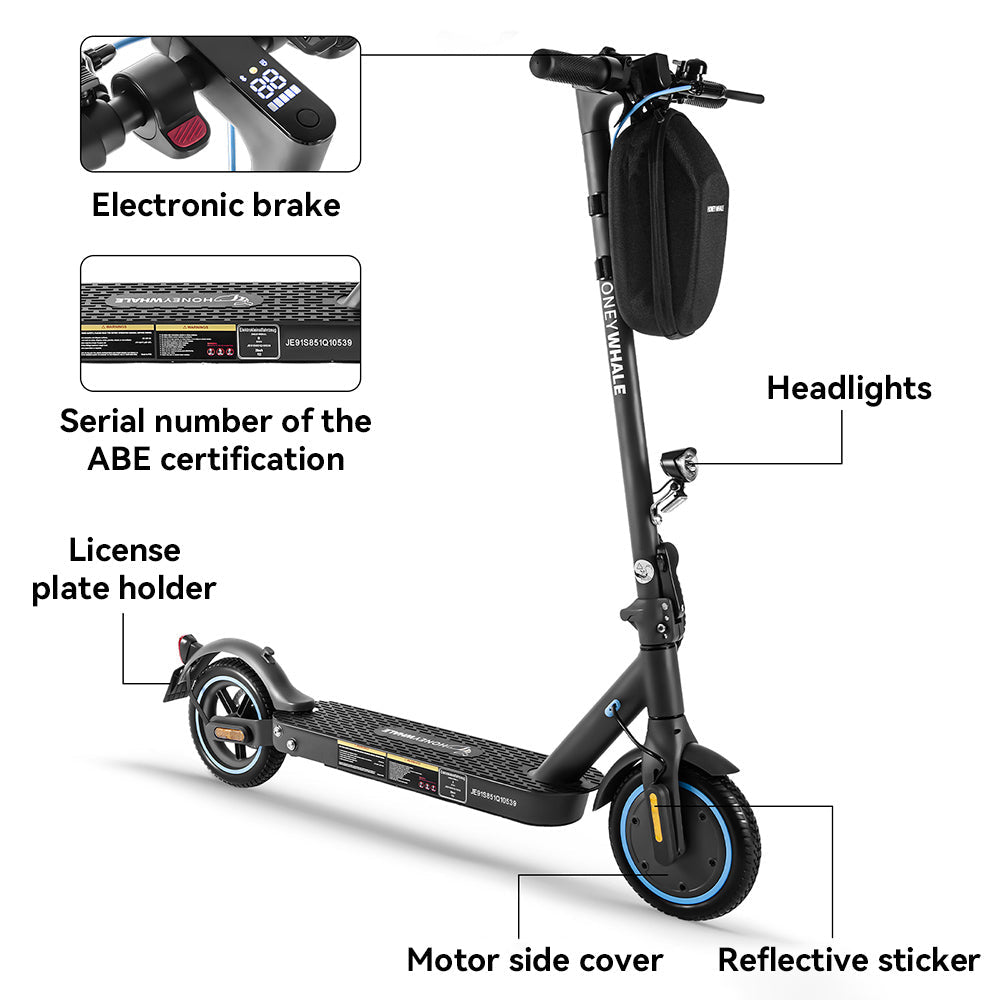 HONEYWHALE E9 8.5" Foldable Electric Scooter 350W Motor 36V 7.5Ah Battery (ABE)