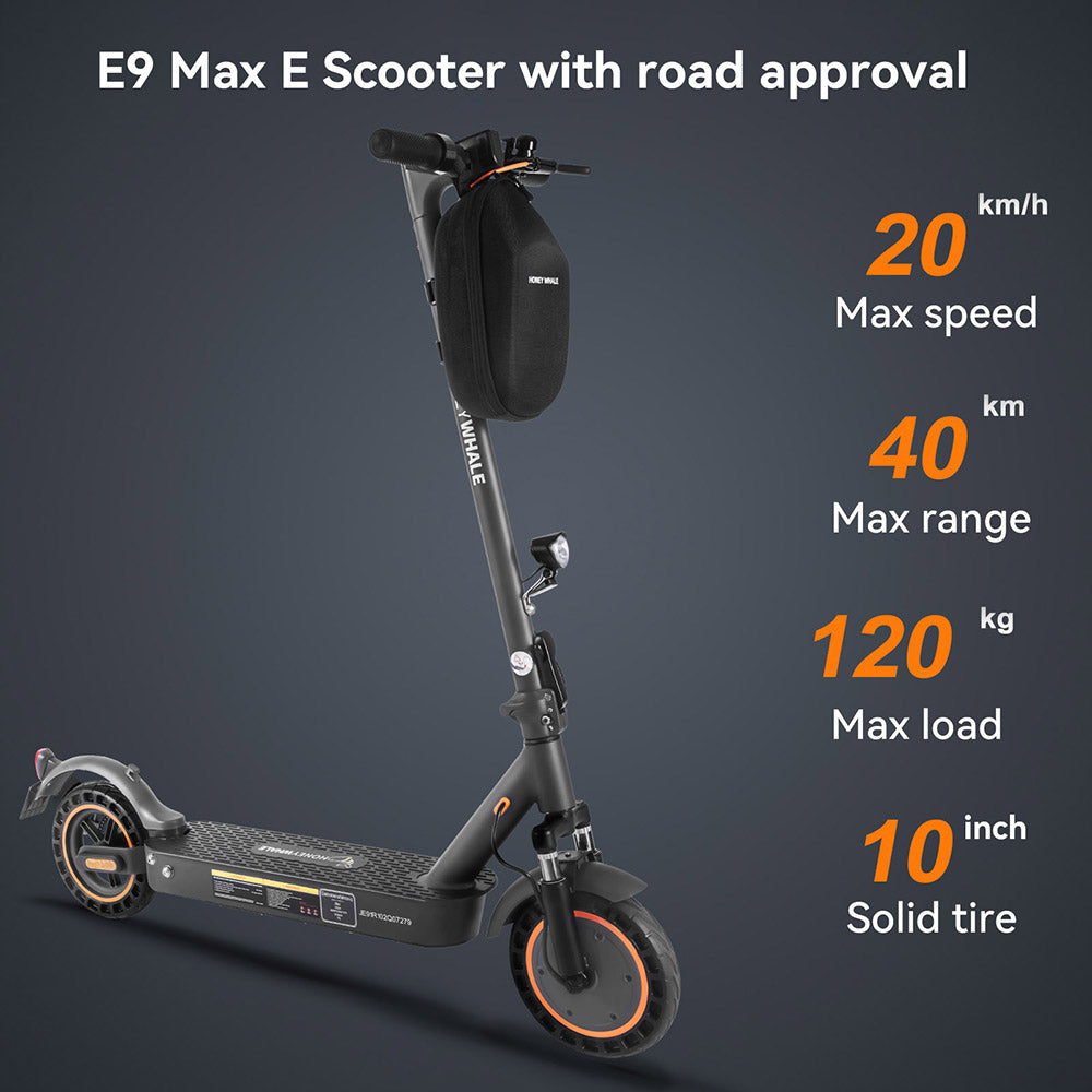 HONEYWHALE E9 Pro Max 10" Foldable Electric Scooter 500W Motor 36V 10Ah Battery (ABE)