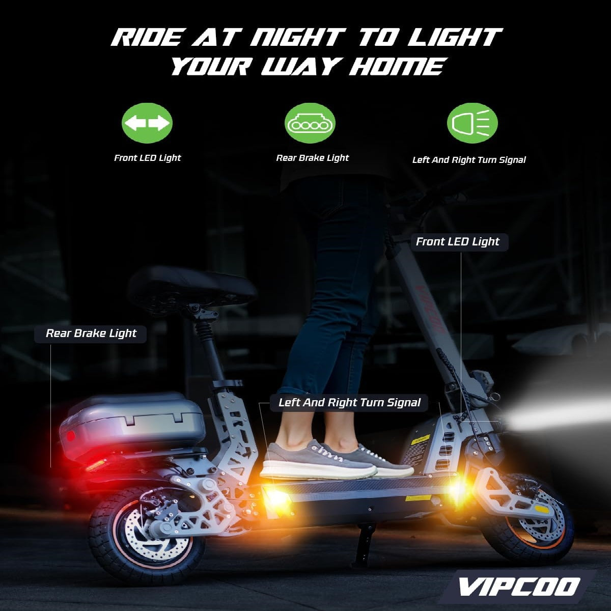 HONEYWHALE VS2 10" Storage Box Commuting Folding Electric Scooter with Seat 700W Motor 48V 13Ah Battery