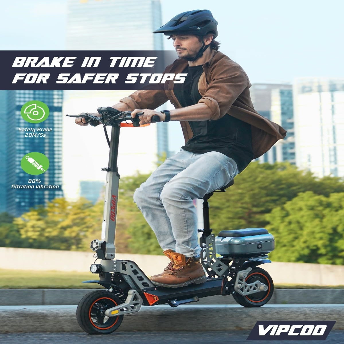 HONEYWHALE VS2 10" Storage Box Commuting Folding Electric Scooter with Seat 700W Motor 48V 13Ah Battery