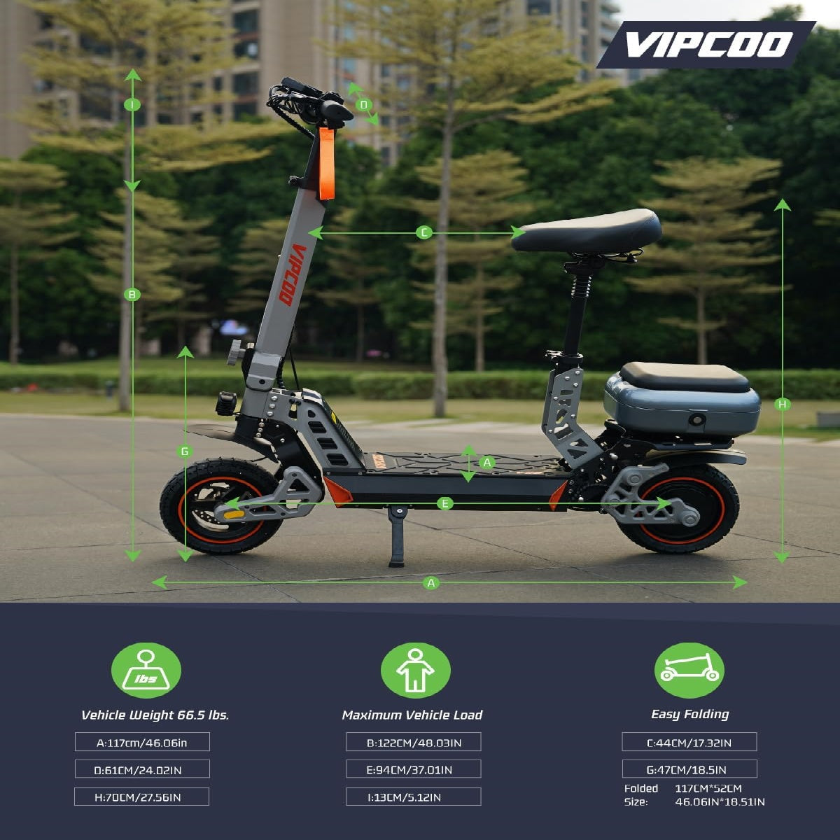 HONEYWHALE VS2 10" Storage Box Commuting Folding Electric Scooter with Seat 700W Motor 48V 13Ah Battery