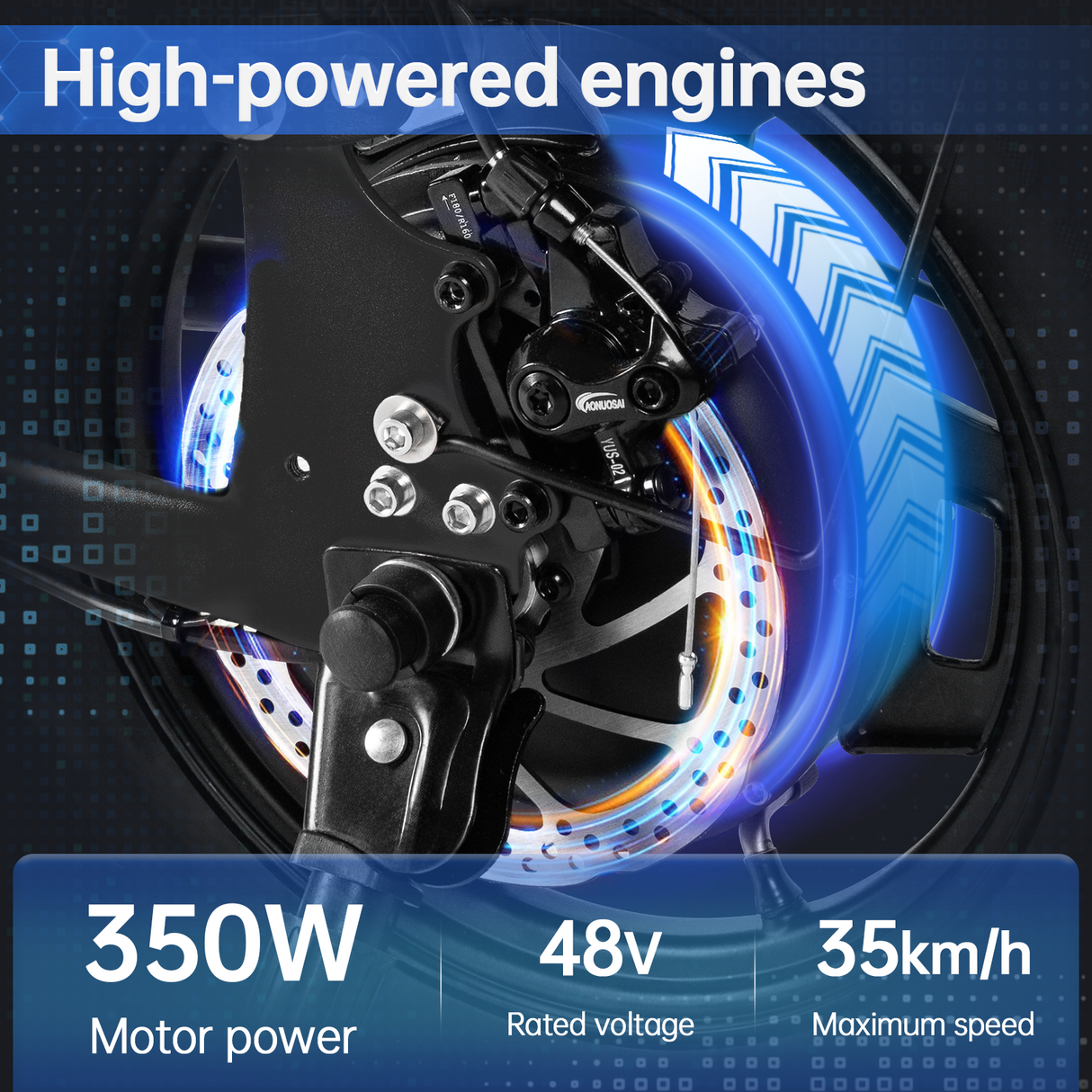 HONEYWHALE S6 Pro 14" Folding Electric Bike 350W Brushless Motor 48V 15Ah Battery