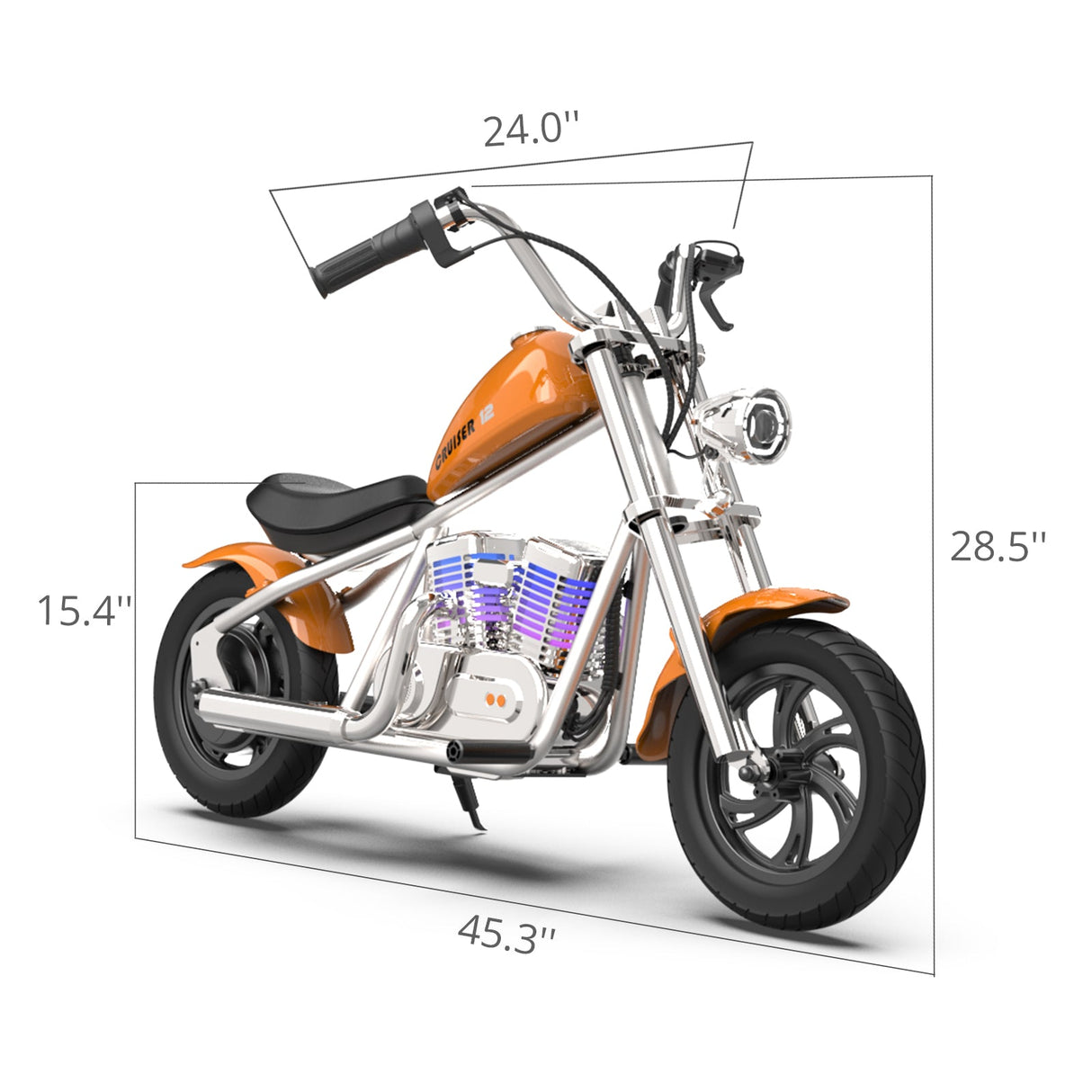 Moto électrique pour enfants HYPER GOGO Crusier 12 Plus (avec application) Moteur 160 W Batterie 22,2 V 5,2 Ah