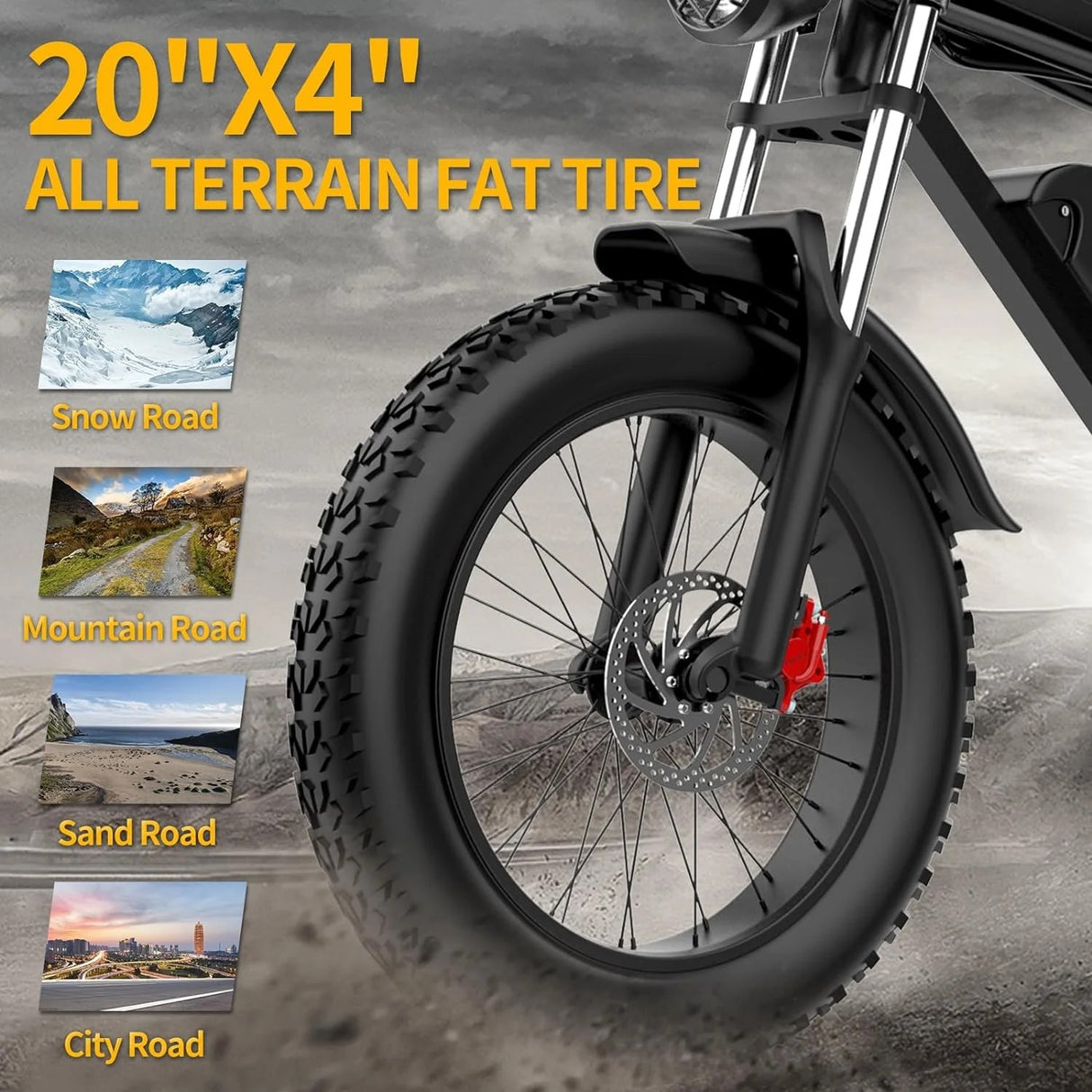 YVY C20Max(Q20 Pro) 20" Fat Tires Electric Bikes 2*1000W Motor 52V 20Ah Dual Battery