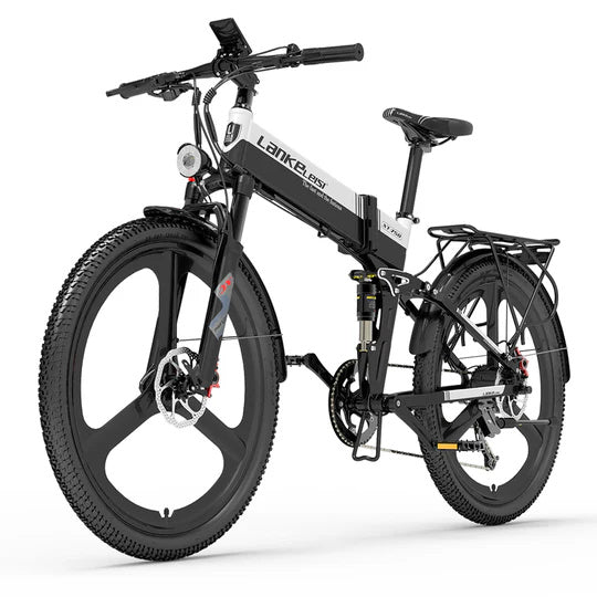 LANKELEISI XT750 Sports 26" Folding Electric Bike 500W Motor 48V 12.8Ah Battery