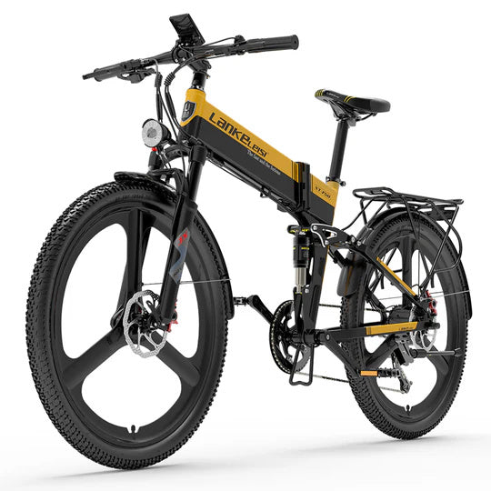 LANKELEISI XT750 Sports 26" Folding Electric Bike 500W Motor 48V 12.8Ah Battery
