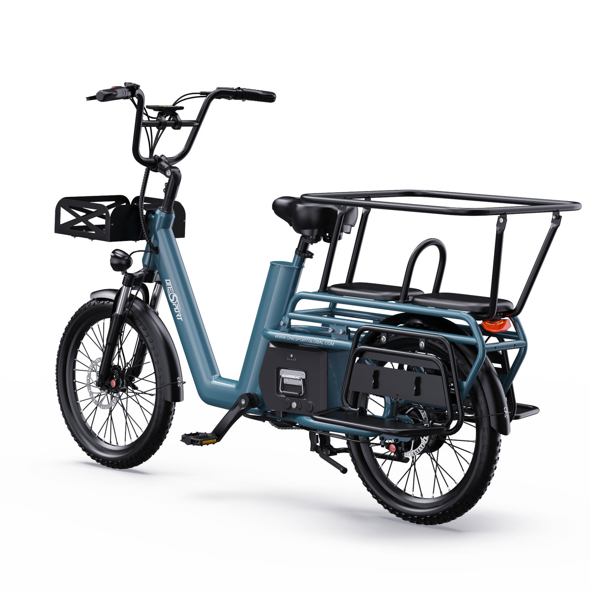 ONESPORT OT01 20" Step-Through Longtail Cargo Electric Bike 650W Motor 48V 27Ah Battery