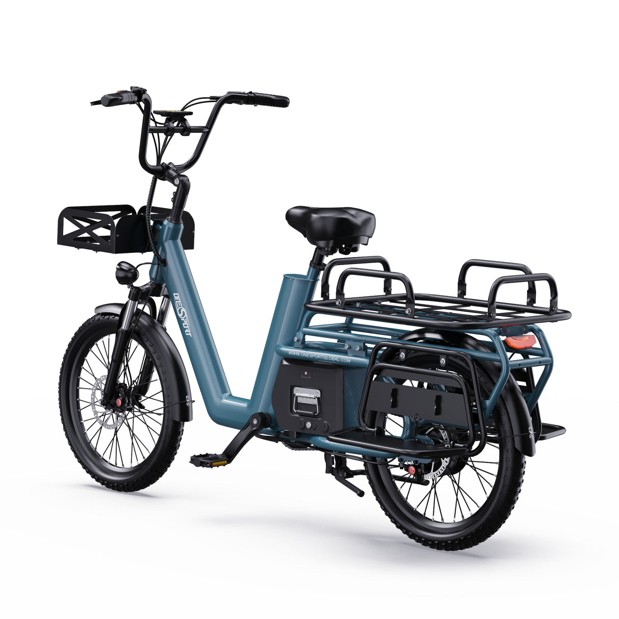 ONESPORT OT01 20" Step-Through Longtail Cargo Electric Bike 650W Motor 48V 27Ah Battery