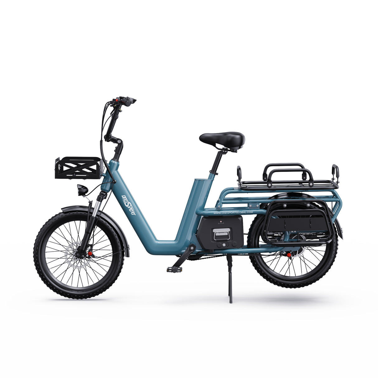 ONESPORT OT01 20" Step-Through Longtail Cargo Electric Bike 650W Motor 48V 27Ah Battery
