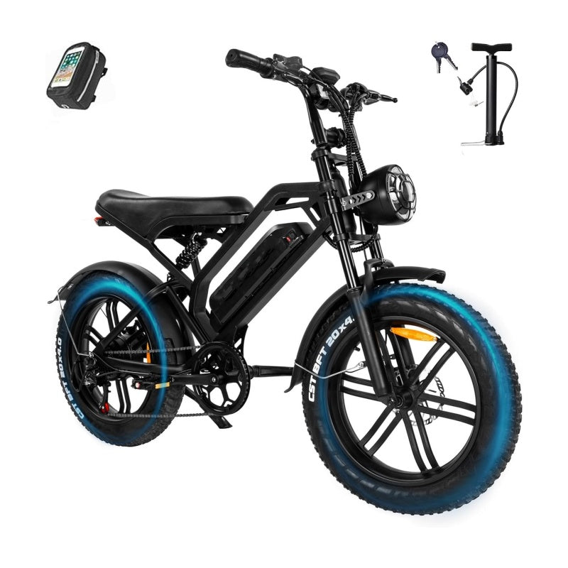 QMWHEEL V20 Pro 20" Off Road Electric Bike 1000W Motor 48V 18.2Ah Battery