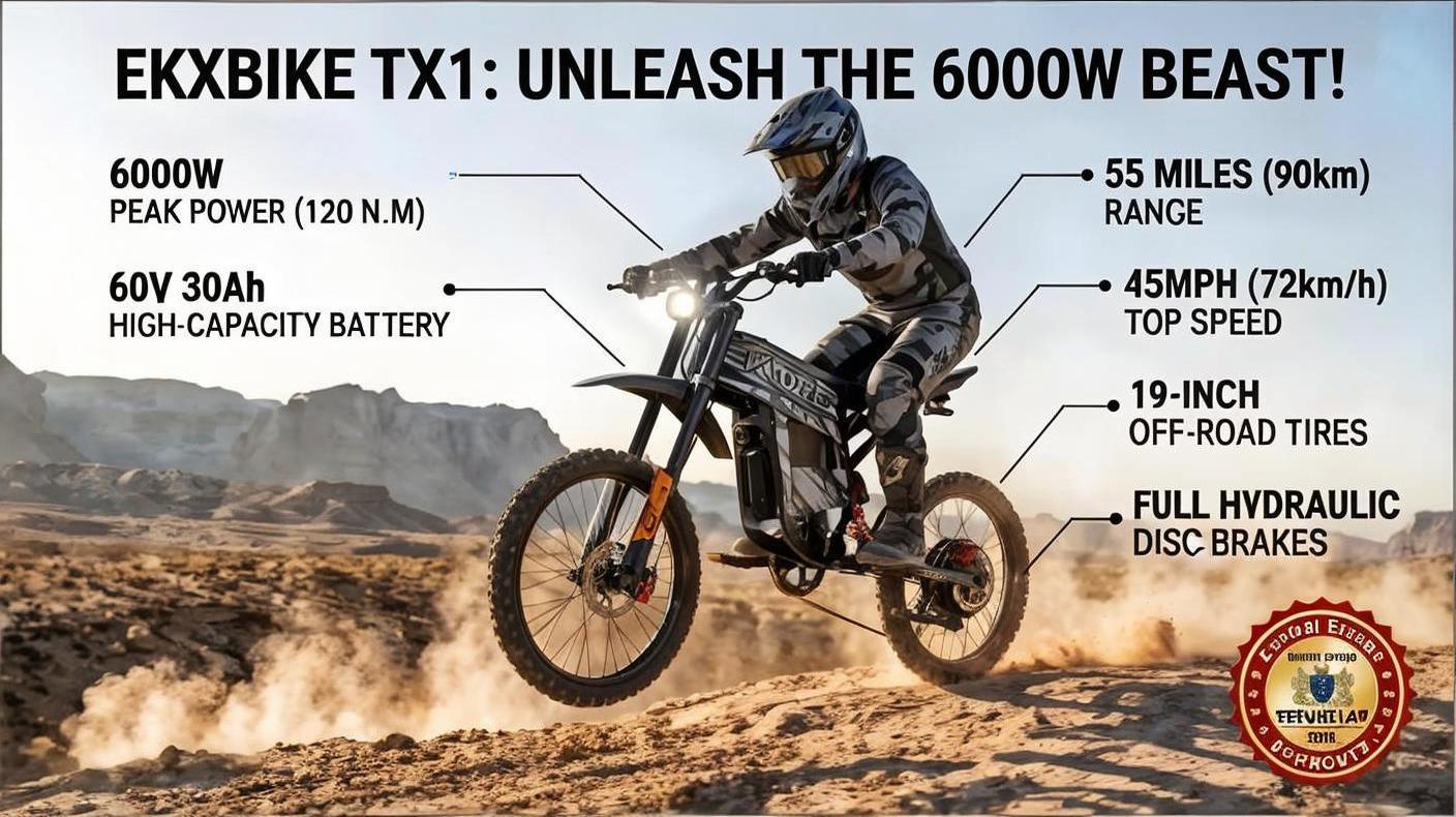 EKXBIKE TX1 Review: The 6000W Peak Off-Road Beast for 2026