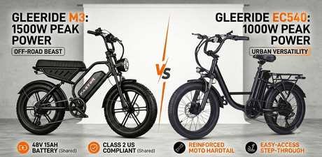 Gleeride M3 vs EC540: 1500W Off-Road Beast vs 1000W Step-Through