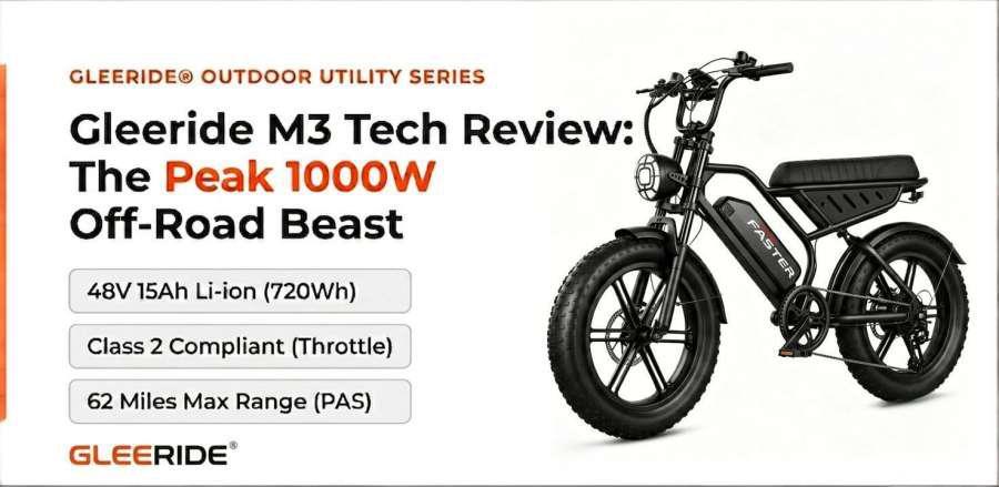 Gleeride M3 Review: Ultimate Peak 1000W Off-Road Electric Bike