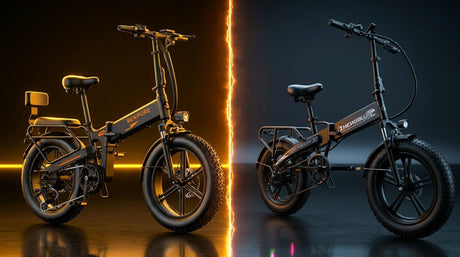 Benifore X1T PRO vs ZHENGBU NXB 20" XB fat tire electric bike comparison showing 960Wh battery and 1500W full suspension advantage