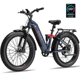 ZADA LB09 26" 750W (1500 Peak ) Motor Fat Tire Step-through Full Suspension Mountain Electric Bike 48V 18Ah Battery