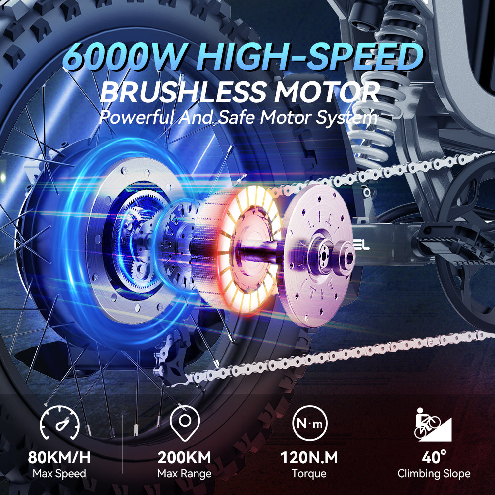 COSWHEEL R19 19" Electric Dirt Motorbike 3000W Motor 72V 40Ah Battery
